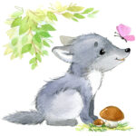 Πίνακας σε καμβά WOLF WATERCOLOUR ILLUSTRATION