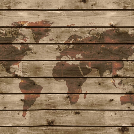 Πινακας σε καμβά WOODEN WORLD MAP - Χαρτες Sticky 5