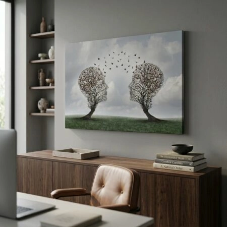 Πινακας σε καμβά TREE SHAPED COMMUNICATION CONCEPT - Πινακες σε καμβα Sticky 7