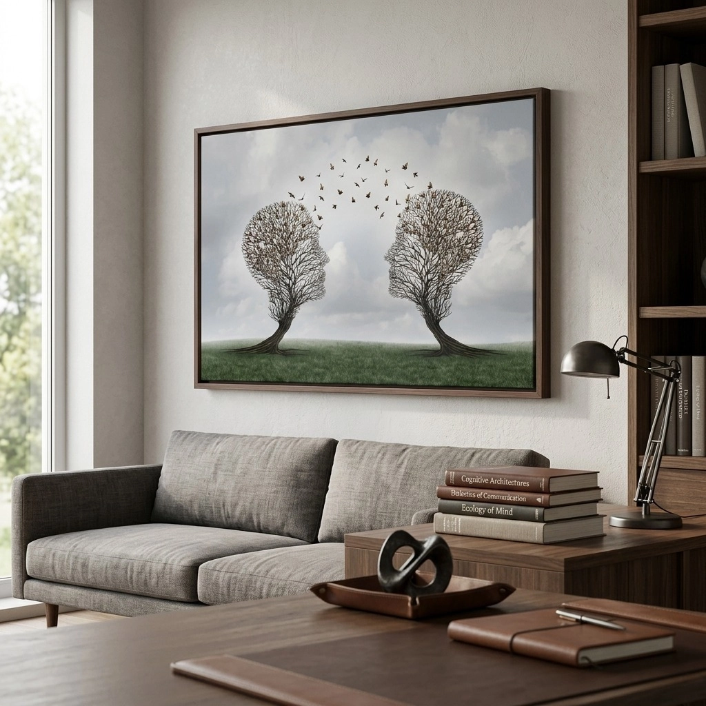 Πινακας σε καμβά TREE SHAPED COMMUNICATION CONCEPT