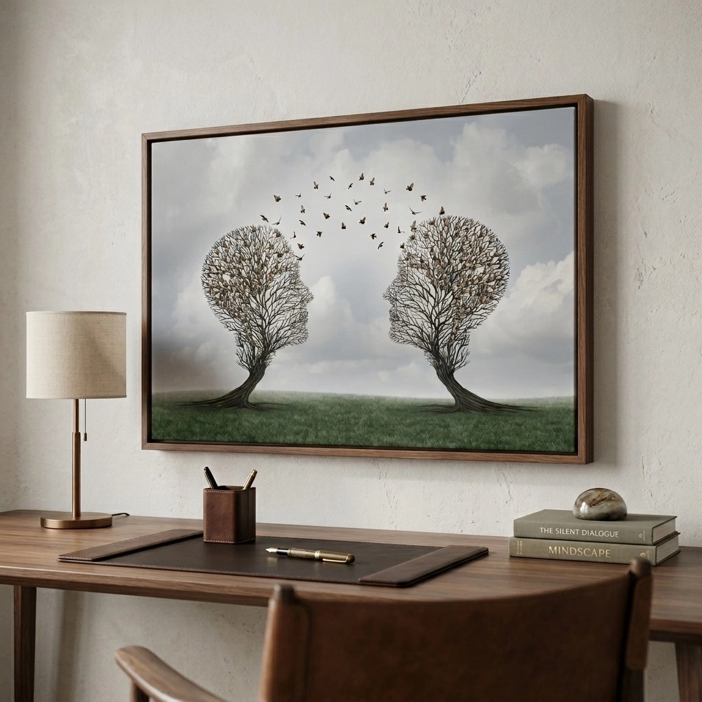 Πινακας σε καμβά TREE SHAPED COMMUNICATION CONCEPT