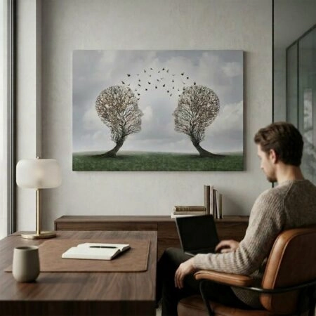 Πινακας σε καμβά TREE SHAPED COMMUNICATION CONCEPT - Πινακες σε καμβα Sticky 3