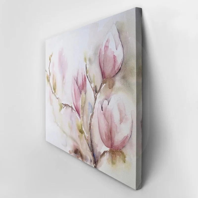 Πινακας σε καμβά WATERCOLOR MAGNOLIA FLOWERS