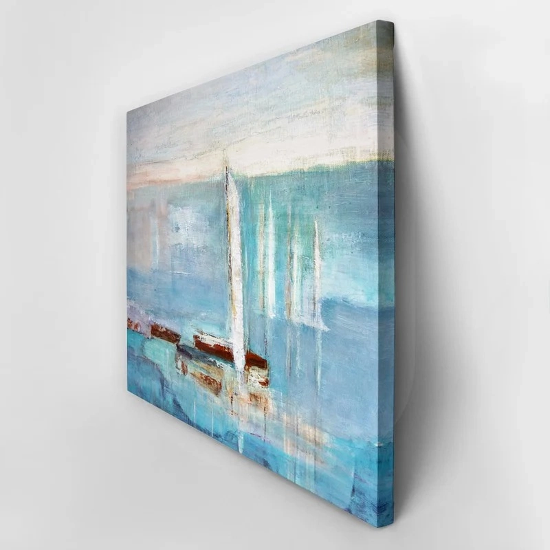 Πινακας σε καμβά ABSTRACT BOAT IN HARBOR