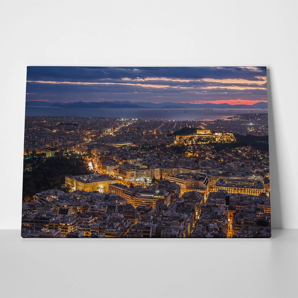 OUTLET Πινακας σε καμβά ATHENS LIGHTS 140cm x 100cm