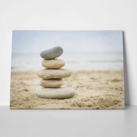 Πινακας σε καμβά BALANCED STONES - Κοχυλια Sticky 1