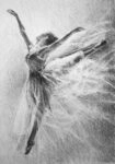 Πινακας σε καμβά BALLERINA JUMP SKETCH GRAPHIC ARTS PENCIL