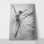 Πινακας σε καμβά BALLERINA JUMP SKETCH GRAPHIC ARTS PENCIL