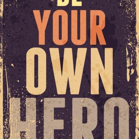 Πινακας σε καμβά BE YOUR OWN HERO - Typography και Χαρτες Sticky 5