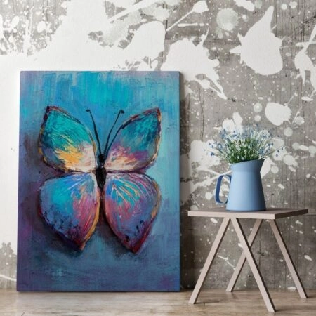 Πινακας σε καμβά BLUE BUTTERFLY
