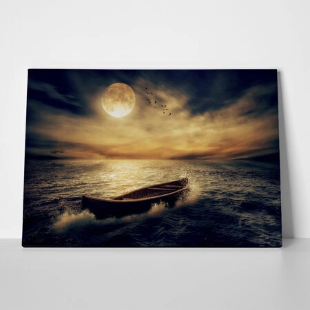Πινακας σε καμβά BOAT SUNSET - Πινακες σε καμβα