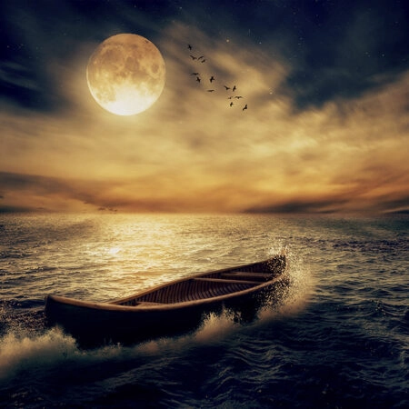 Πινακας σε καμβά BOAT SUNSET - Πινακες σε καμβα Sticky 4