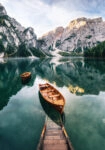 Πινακας σε καμβά BOATS IN BRAIES LAKE