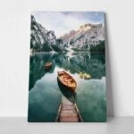 Πινακας σε καμβά BOATS IN BRAIES LAKE