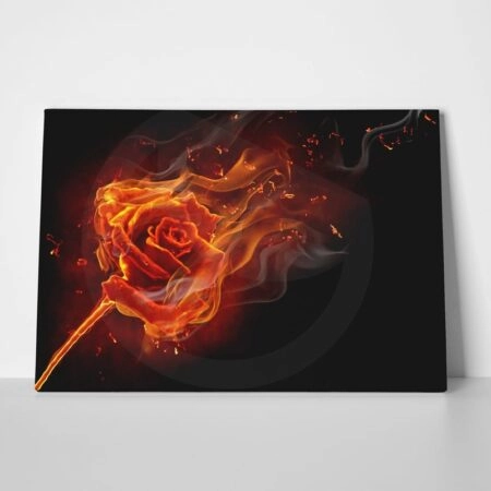 Πινακας σε καμβά BURNING ROSE - Τριανταφυλλα