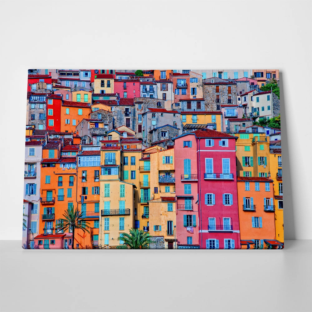 Πινακας σε καμβά COLORFUL HOUSES