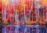 Πινακας σε καμβά COLORFUL TREE REFLECTION