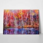 Πινακας σε καμβά COLORFUL TREE REFLECTION
