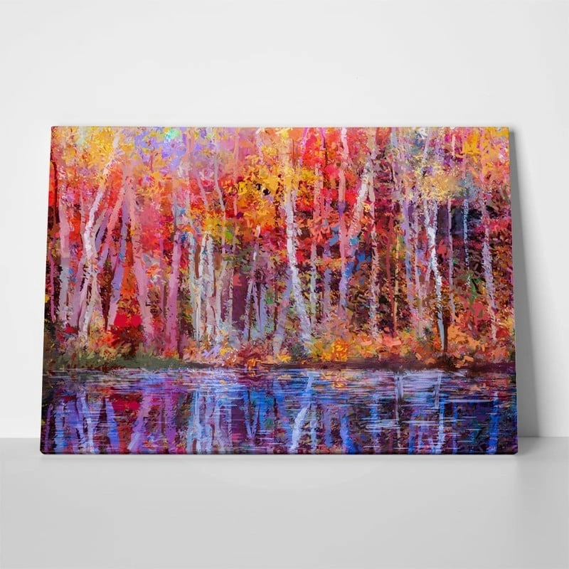 Πινακας σε καμβά COLORFUL TREE REFLECTION