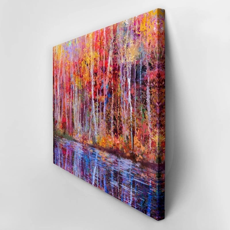 Πινακας σε καμβά COLORFUL TREE REFLECTION