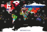 Πινακας σε καμβά COUNTRY FLAGS WORLD MAP