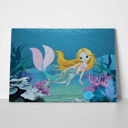 Πινακας σε καμβά CUTE MERMAID - Παιδικοι και set