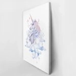 Πινακας σε καμβά CUTE WATERCOLOR UNICORN SKY HAND DRAWN