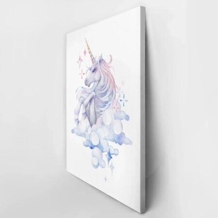 Πινακας σε καμβά CUTE WATERCOLOR UNICORN SKY HAND DRAWN - Παιδικοι και set Sticky 2