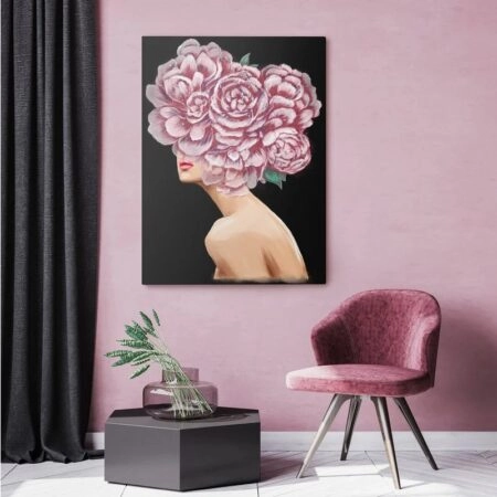 Πινακας σε καμβά FLORAL WOMAN 3 - Πορτραιτα και Φιγουρες