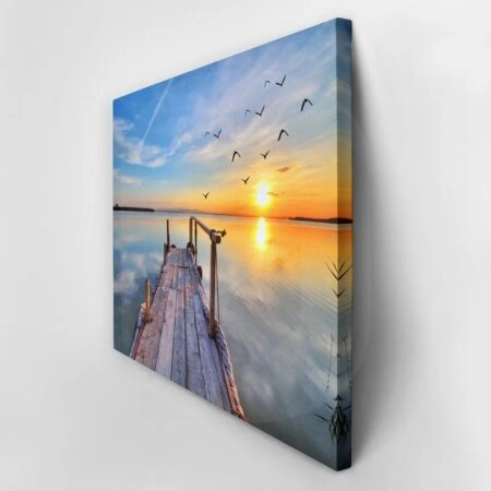 Πινακας σε καμβά FLYING BY LAKE SUNSET - Θαλασσα Sticky 2
