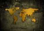 Πινακας σε καμβά GOLDEN WORLD MAP
