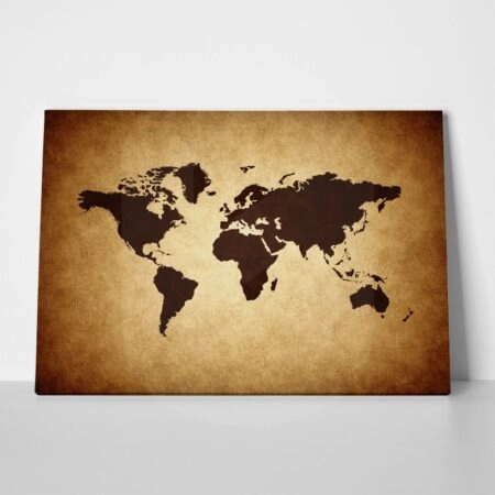 Πινακας σε καμβά GRUNGE WORLD MAP - Χαρτες