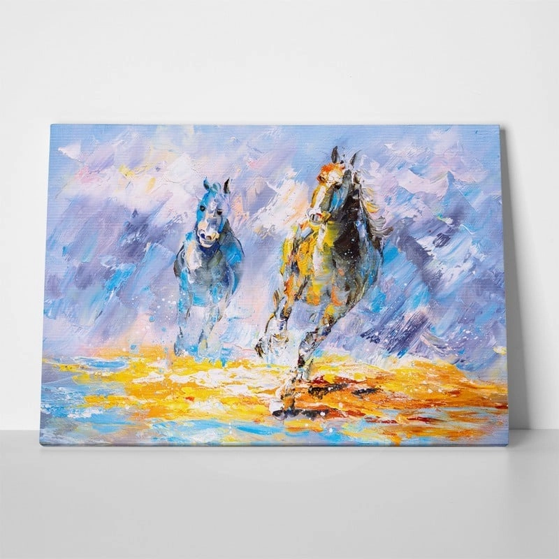 Πινακας σε καμβά HANDPAINTED HORSES
