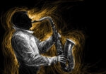Πινακας σε καμβά JAZZ SAXOPHONE