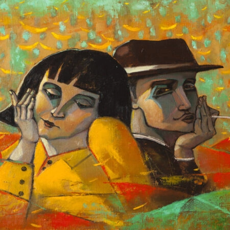 Πινακας σε καμβά LOVERS PORTRAIT PAINTING - Πορτραιτα και Φιγουρες Sticky 4
