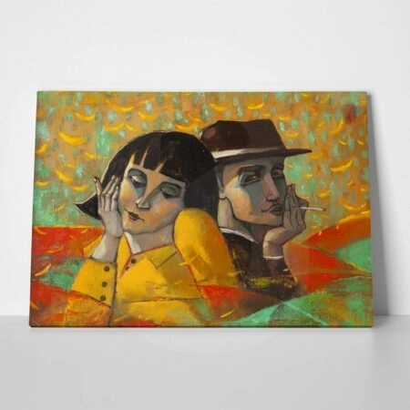 Πινακας σε καμβά LOVERS PORTRAIT PAINTING - Πορτραιτα και Φιγουρες