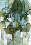 Πινακας σε καμβά MONDRIAN - LANDSCAPE WITH TREES