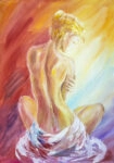 Πινακας σε καμβά NAKED WOMAN SITTING 2
