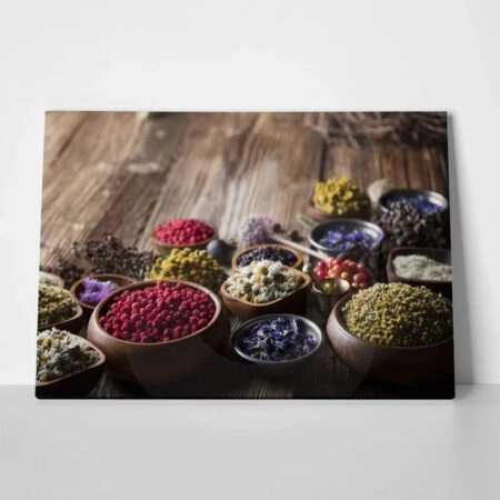 Πινακας σε καμβά NATURAL HERBS MEDICINE - Botanical - Φυτα