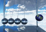 Πινακας σε καμβά NEWTONS CRADLE EARTH 1