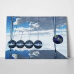 Πινακας σε καμβά NEWTONS CRADLE EARTH 1