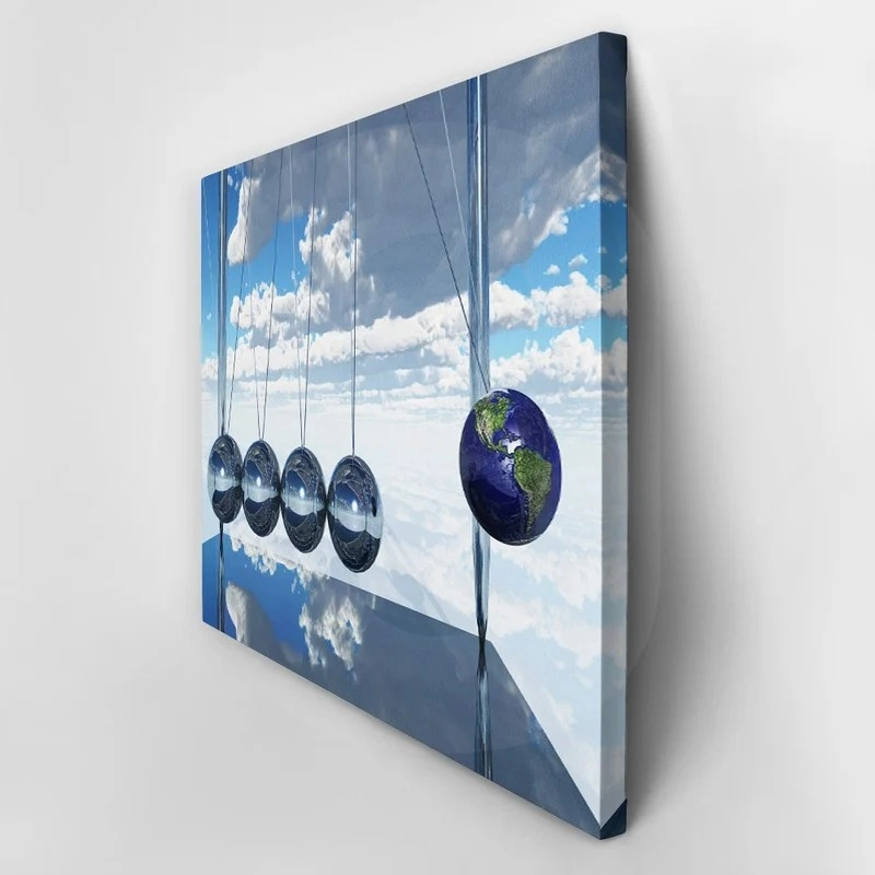 Πινακας σε καμβά NEWTONS CRADLE EARTH 1