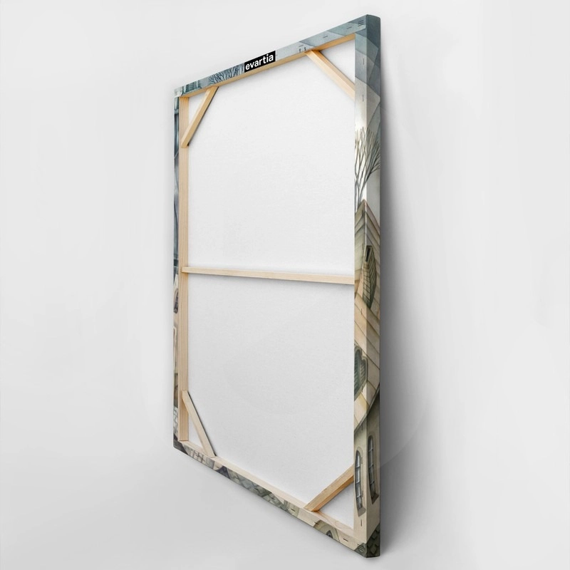 Πινακας σε καμβά OLD TOWN CUBISTIC BEIGE GREY