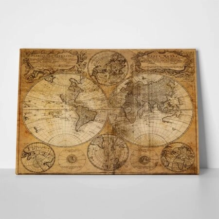 Πινακας σε καμβά OLD WORLD MAP 1746 - Χαρτες