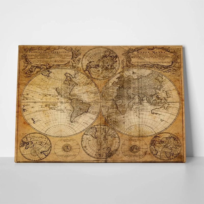 Πινακας σε καμβά OLD WORLD MAP 1746