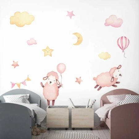 Αυτοκόλλητο τοίχου CUTE SHEEPS - Βρεφικα & Παιδικά