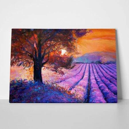 Πινακας σε καμβά PINK FIELD - Λεβαντα
