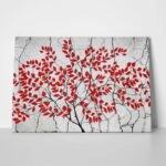 Πινακας σε καμβά RED TREE ON GREY BACKGROUND