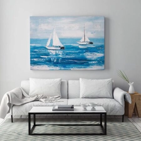 Πινακας σε καμβά SAILBOATS OIL PAINTING - Βαρκες και Καραβια