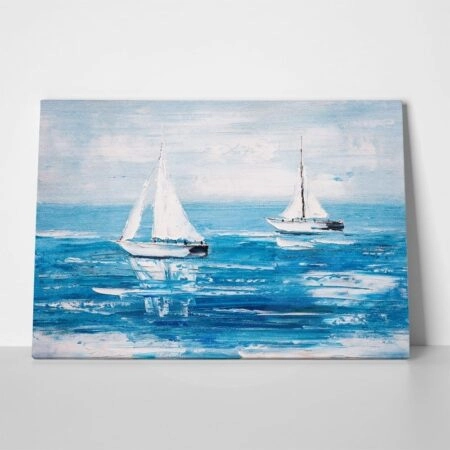 Πινακας σε καμβά SAILBOATS OIL PAINTING - Βαρκες και Καραβια Sticky 1